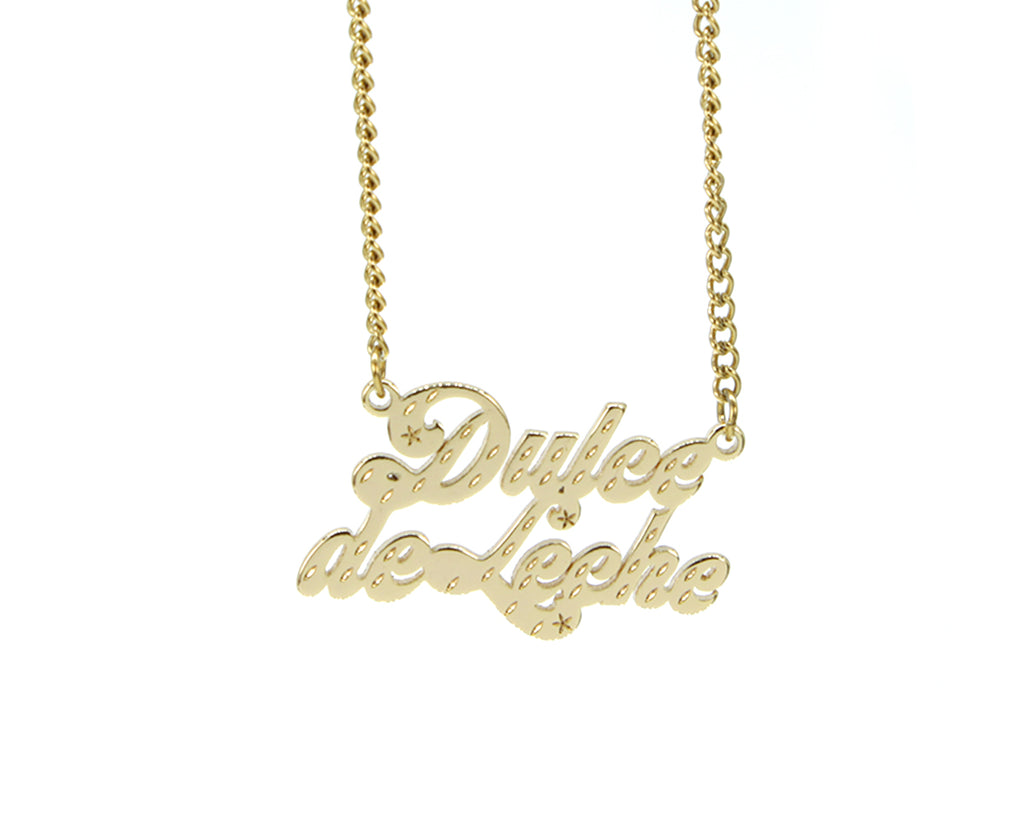 Dulce de Leche Nameplate Necklace