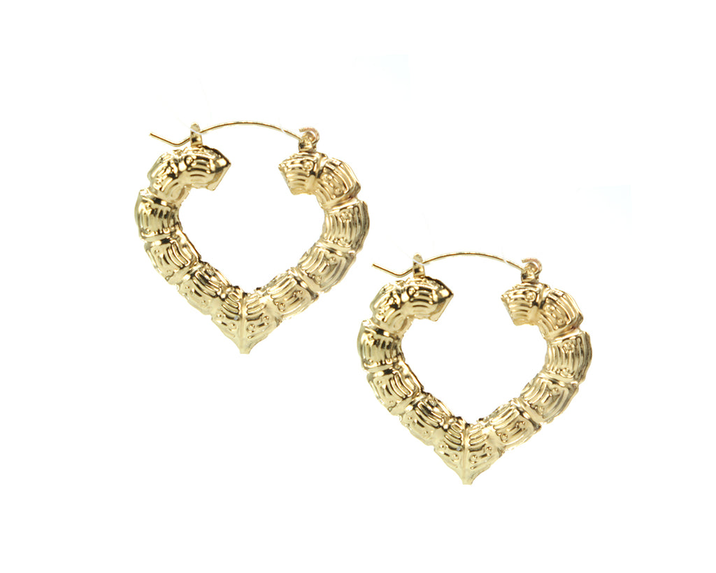 Mini Heart Bamboo Hoops