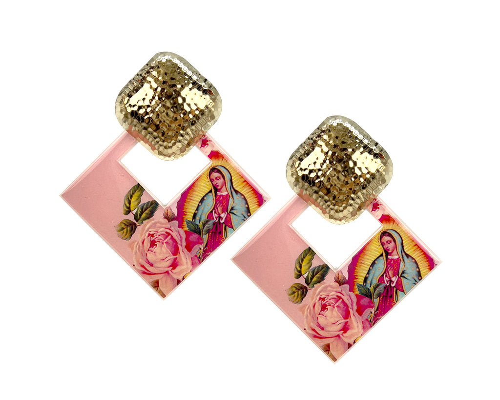 Pink Garden Virgencita Earrings